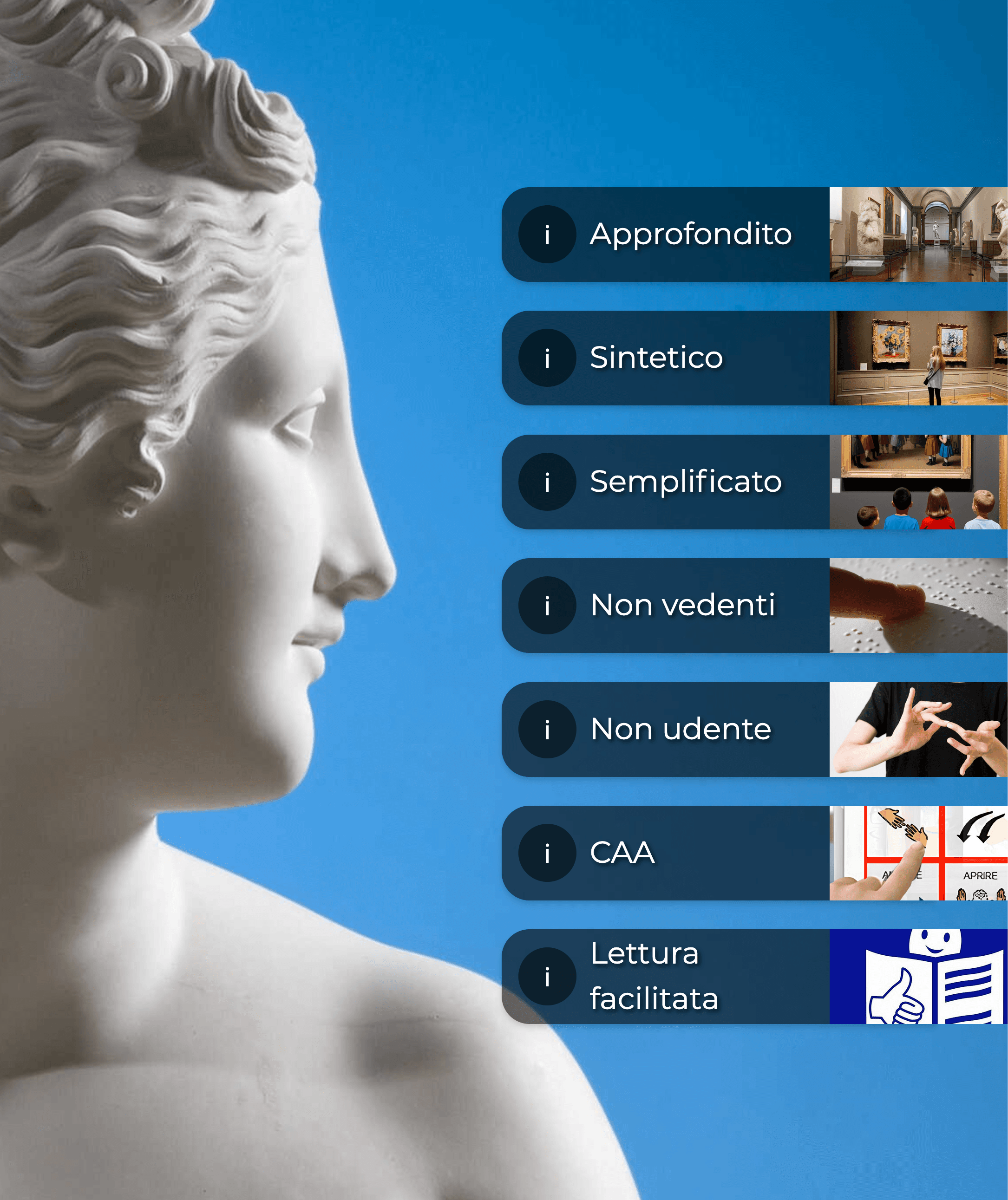 Target accessibilità GuideMyVisit - Contenuti personalizzati per visitatori bambini disabili multilingua